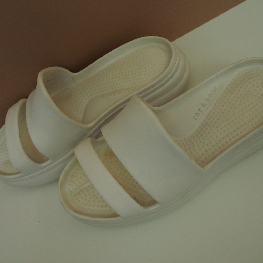 Rag & Bone Brixley Platform Slides Size 38 White - image 2